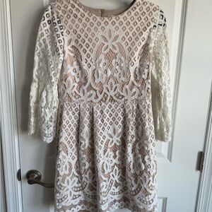 White Floral Lace Dress